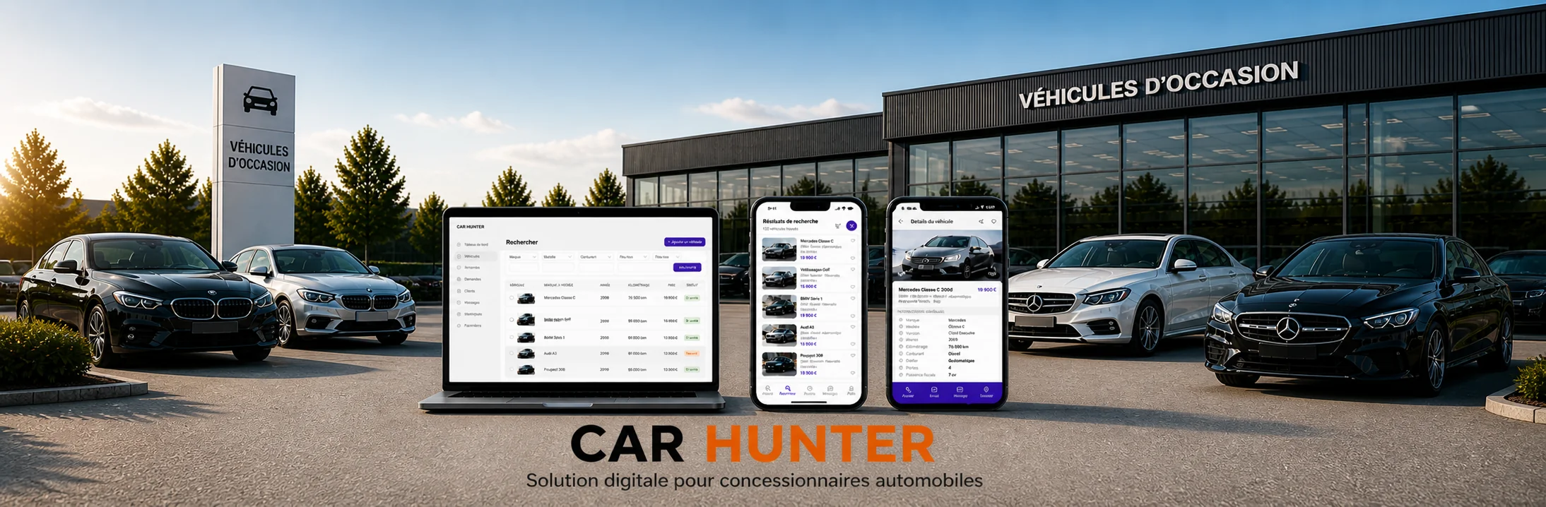 Illustration du projet Car Hunter – développement d'application sur mesure