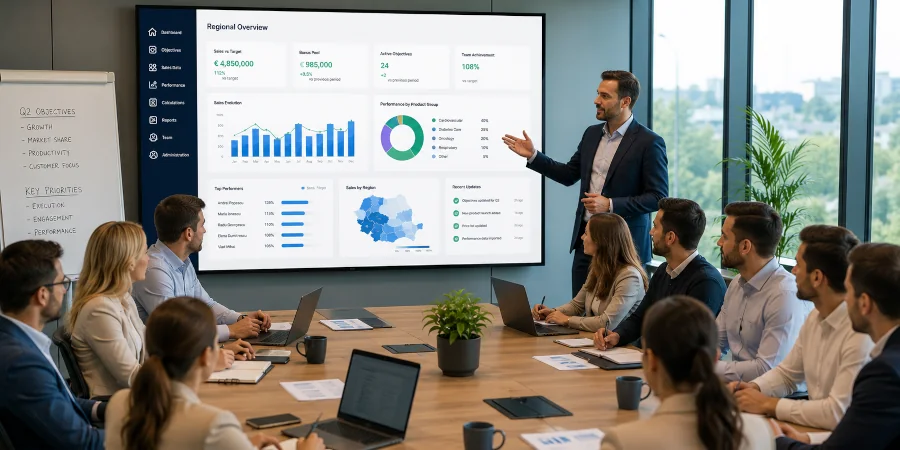 Analyse de résultats sous Excel lors d’une réunion de validation.