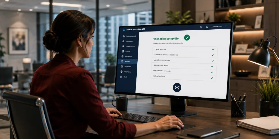 Validation finale des bonus et préparation de l'envoi des relevés aux collaborateurs.