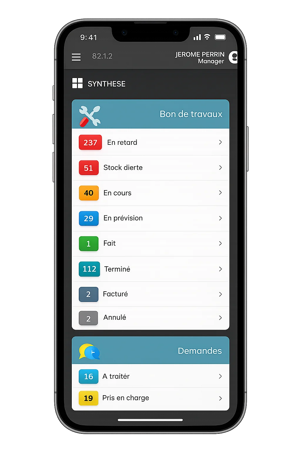 Xmaint WEB - Synthèse mobile