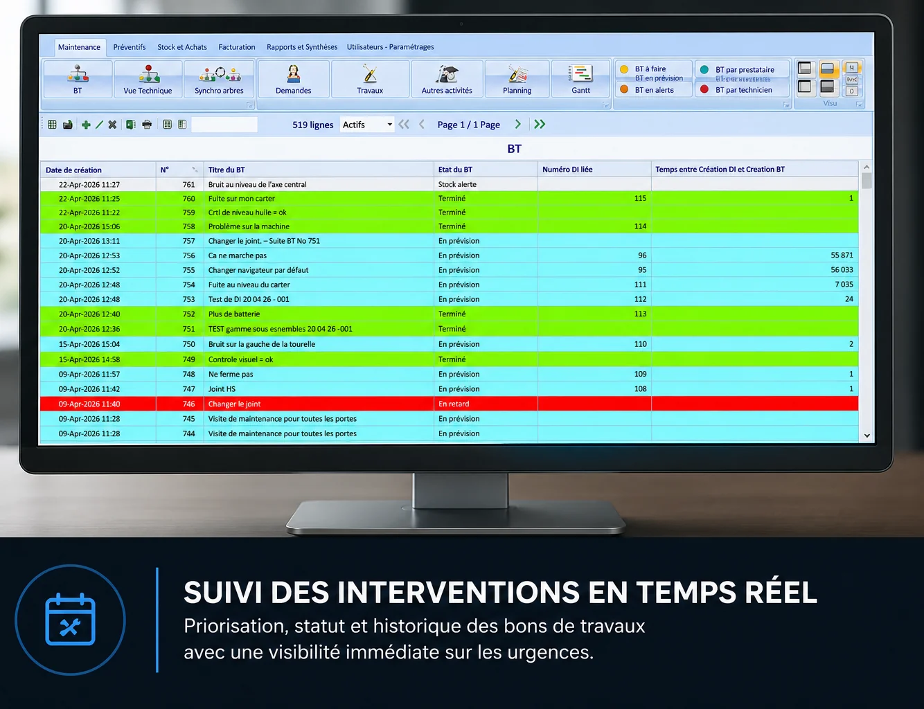 Xmaint USER - Suivi des interventions